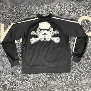 Star Wars Stormtrooper Jacket Black Track Full Zip Up Striped Long Sleeve Sz 2XL